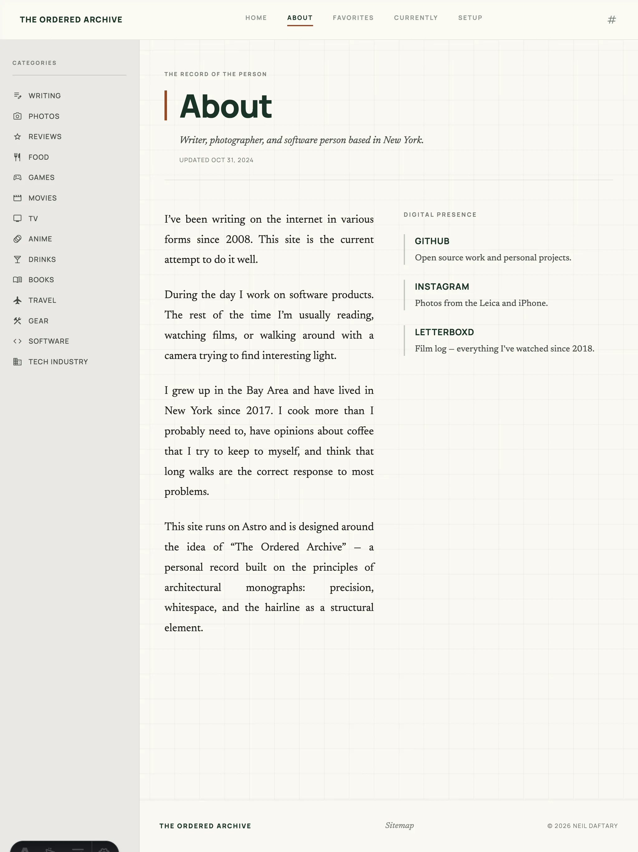 Claude's first version of my about page